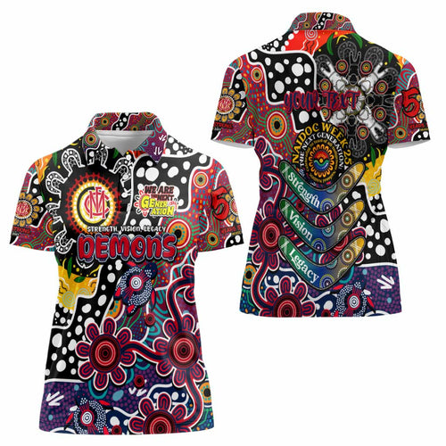 Personalised Demons AFL Celebrating 50 Years of Naidoc Women Polo Shirt NAIDOC Week 2025 Aboriginal
