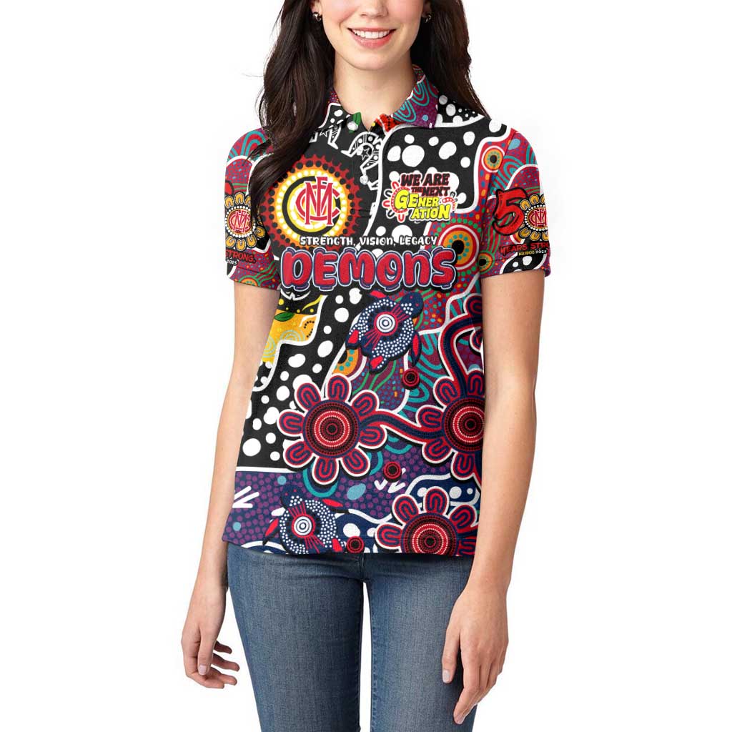 Personalised Demons AFL Celebrating 50 Years of Naidoc Women Polo Shirt NAIDOC Week 2025 Aboriginal