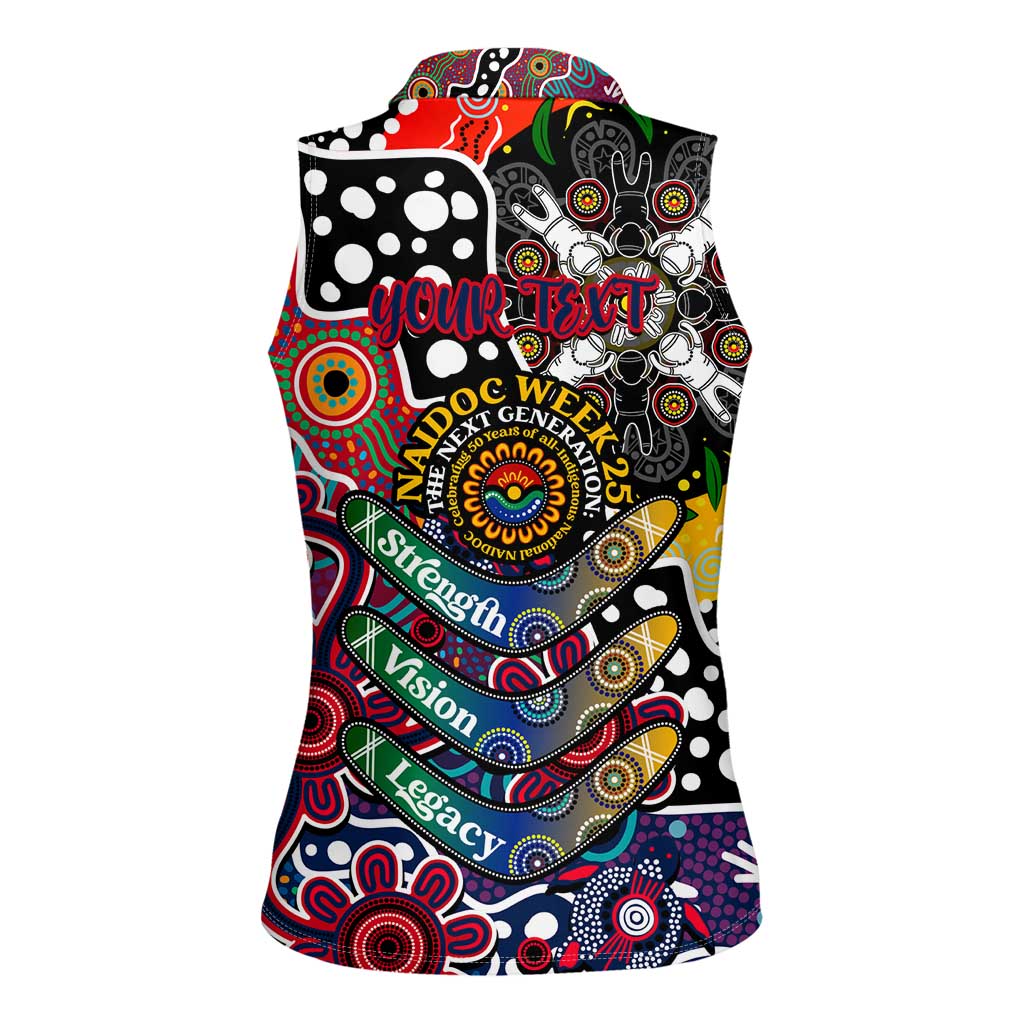 Personalised Demons AFL Celebrating 50 Years of Naidoc Women Sleeveless Polo Shirt NAIDOC Week 2025 Aboriginal