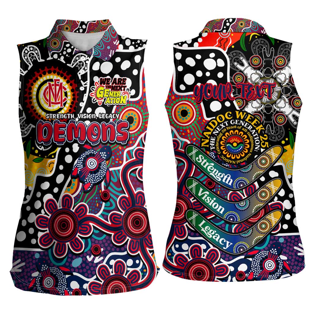 Personalised Demons AFL Celebrating 50 Years of Naidoc Women Sleeveless Polo Shirt NAIDOC Week 2025 Aboriginal