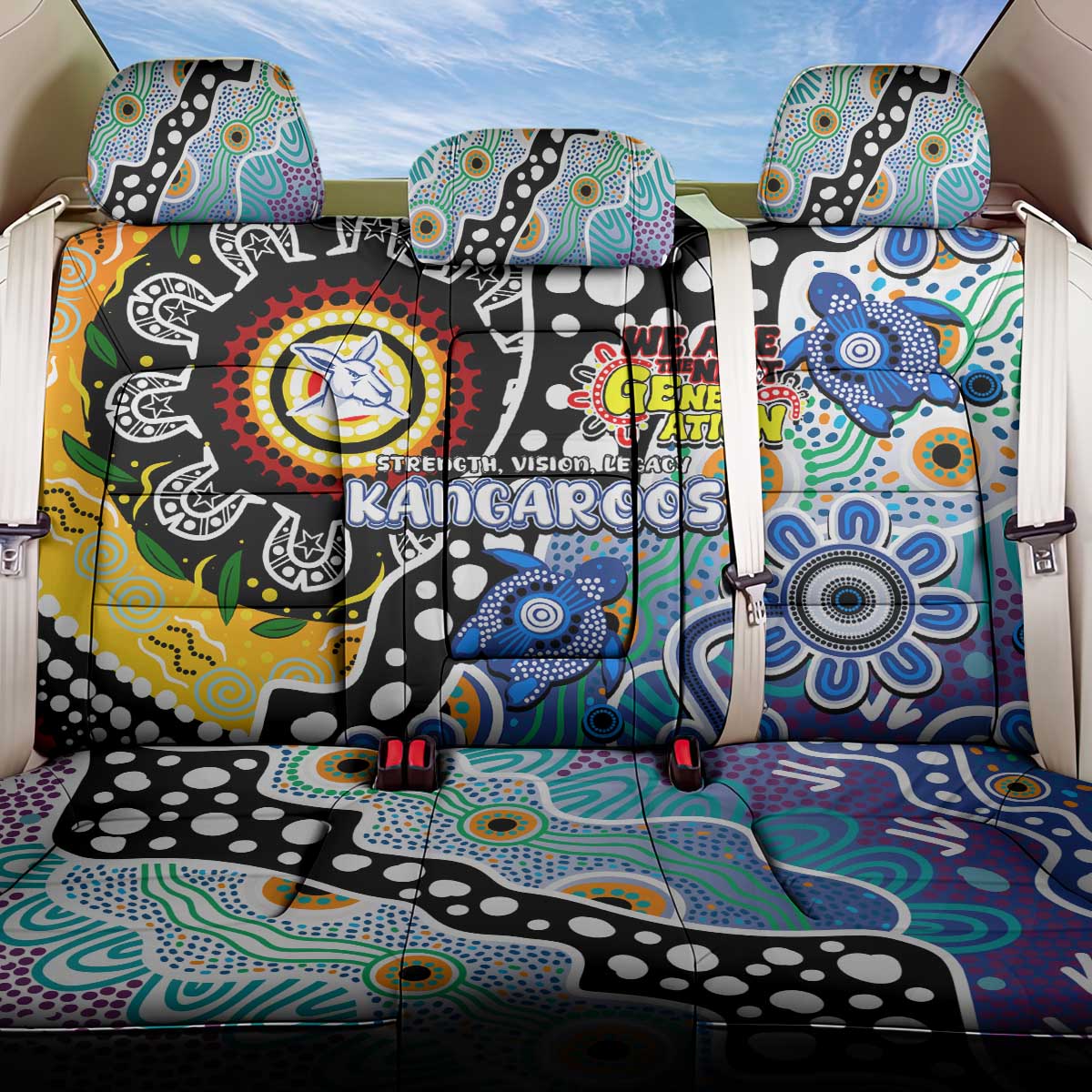 Kangaroos AFL Celebrating 50 Years of Naidoc Back Car Seat Cover NAIDOC Week 2025 Aboriginal