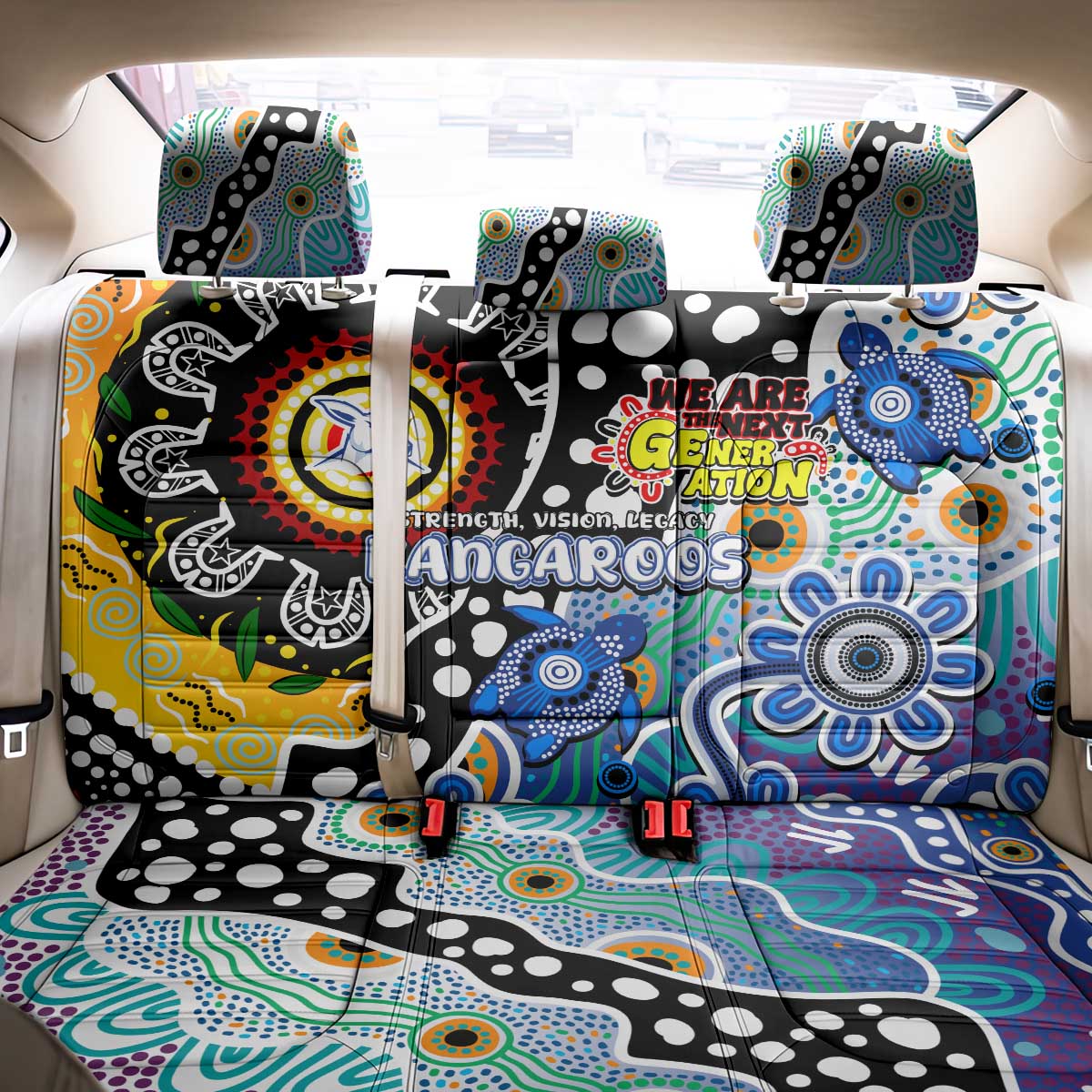 Kangaroos AFL Celebrating 50 Years of Naidoc Back Car Seat Cover NAIDOC Week 2025 Aboriginal