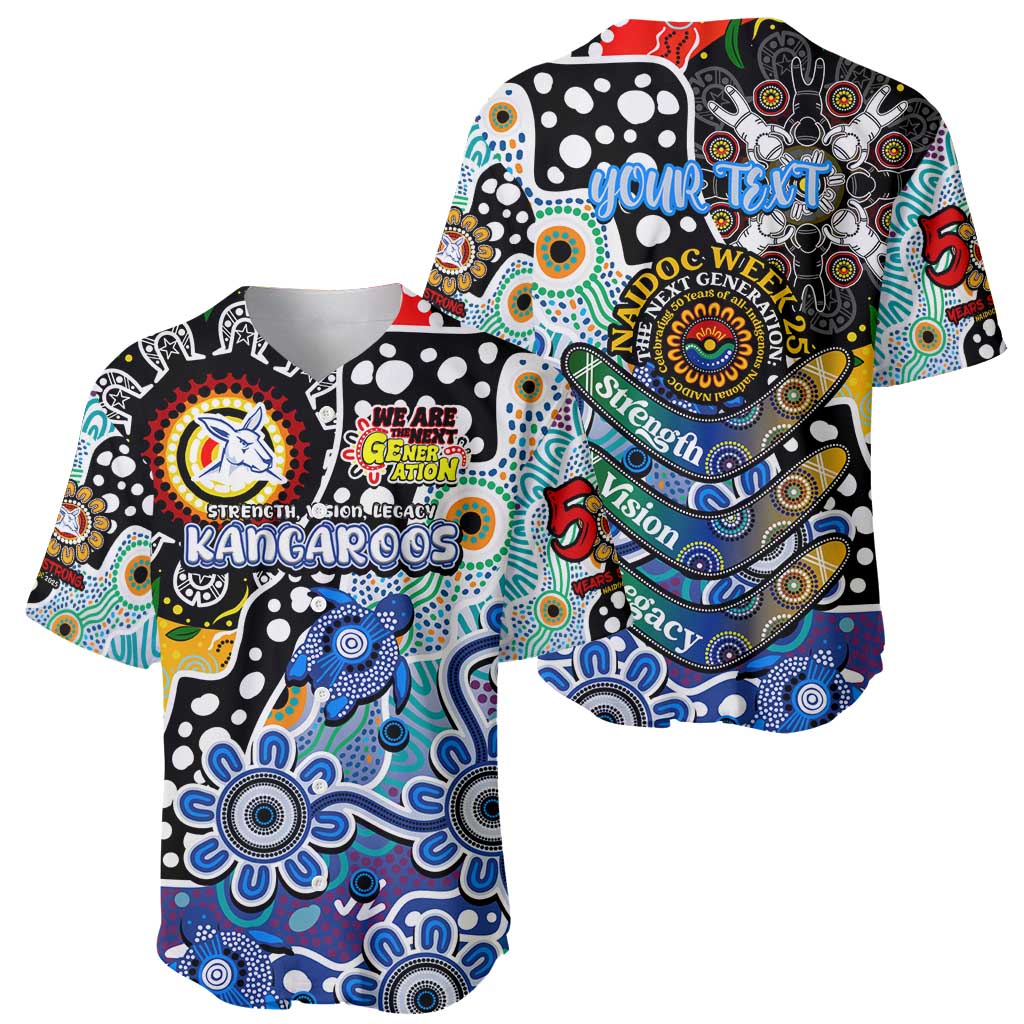 Personalised Kangaroos AFL Celebrating 50 Years of Naidoc Baseball Jersey NAIDOC Week 2025 Aboriginal