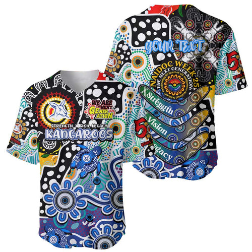 Personalised Kangaroos AFL Celebrating 50 Years of Naidoc Baseball Jersey NAIDOC Week 2025 Aboriginal