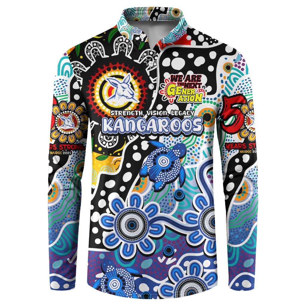 Personalised Kangaroos AFL Celebrating 50 Years of Naidoc Button Sweatshirt NAIDOC Week 2025 Aboriginal