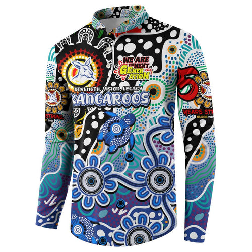 Personalised Kangaroos AFL Celebrating 50 Years of Naidoc Button Sweatshirt NAIDOC Week 2025 Aboriginal