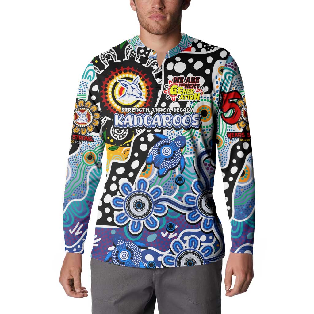 Personalised Kangaroos AFL Celebrating 50 Years of Naidoc Button Sweatshirt NAIDOC Week 2025 Aboriginal