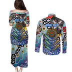 Personalised Kangaroos AFL Celebrating 50 Years of Naidoc Couples Matching Puletasi and Long Sleeve Button Shirt NAIDOC Week 2025 Aboriginal