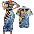 Personalised Kangaroos AFL Celebrating 50 Years of Naidoc Couples Matching Short Sleeve Bodycon Dress and Hawaiian Shirt NAIDOC Week 2025 Aboriginal