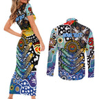 Personalised Kangaroos AFL Celebrating 50 Years of Naidoc Couples Matching Short Sleeve Bodycon Dress and Long Sleeve Button Shirt NAIDOC Week 2025 Aboriginal