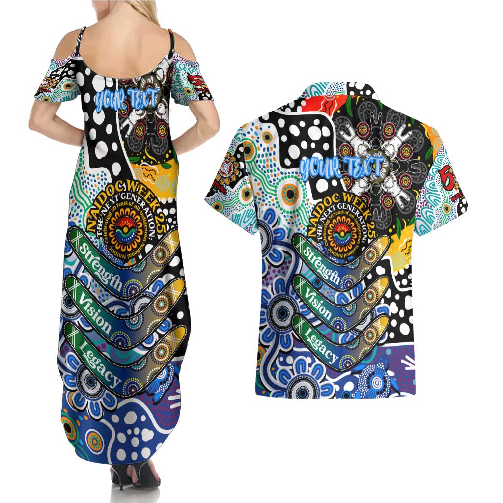 Personalised Kangaroos AFL Celebrating 50 Years of Naidoc Couples Matching Summer Maxi Dress and Hawaiian Shirt NAIDOC Week 2025 Aboriginal