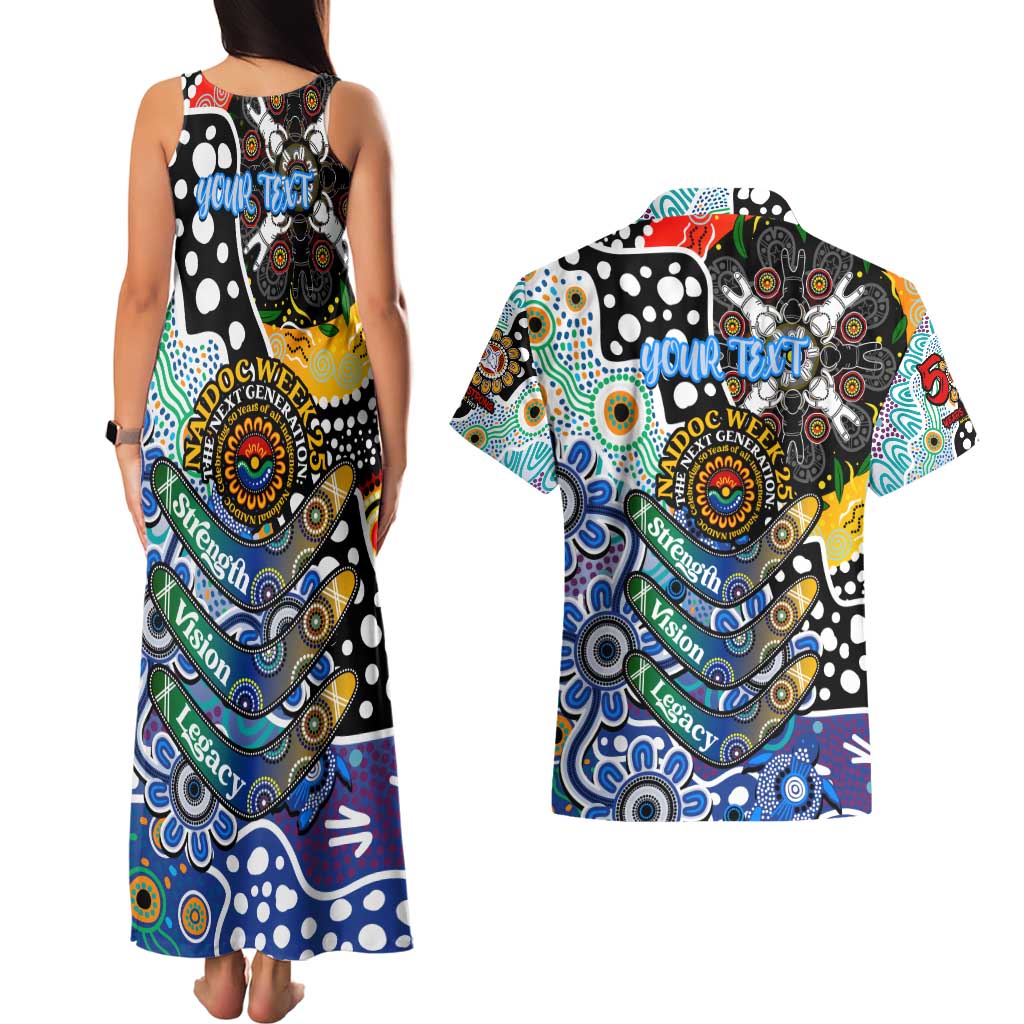 Personalised Kangaroos AFL Celebrating 50 Years of Naidoc Couples Matching Tank Maxi Dress and Hawaiian Shirt NAIDOC Week 2025 Aboriginal