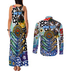 Personalised Kangaroos AFL Celebrating 50 Years of Naidoc Couples Matching Tank Maxi Dress and Long Sleeve Button Shirt NAIDOC Week 2025 Aboriginal