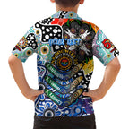 Personalised Kangaroos AFL Celebrating 50 Years of Naidoc Family Matching Long Sleeve Bodycon Dress and Hawaiian Shirt NAIDOC Week 2025 Aboriginal