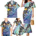 Personalised Kangaroos AFL Celebrating 50 Years of Naidoc Family Matching Mermaid Dress and Hawaiian Shirt NAIDOC Week 2025 Aboriginal