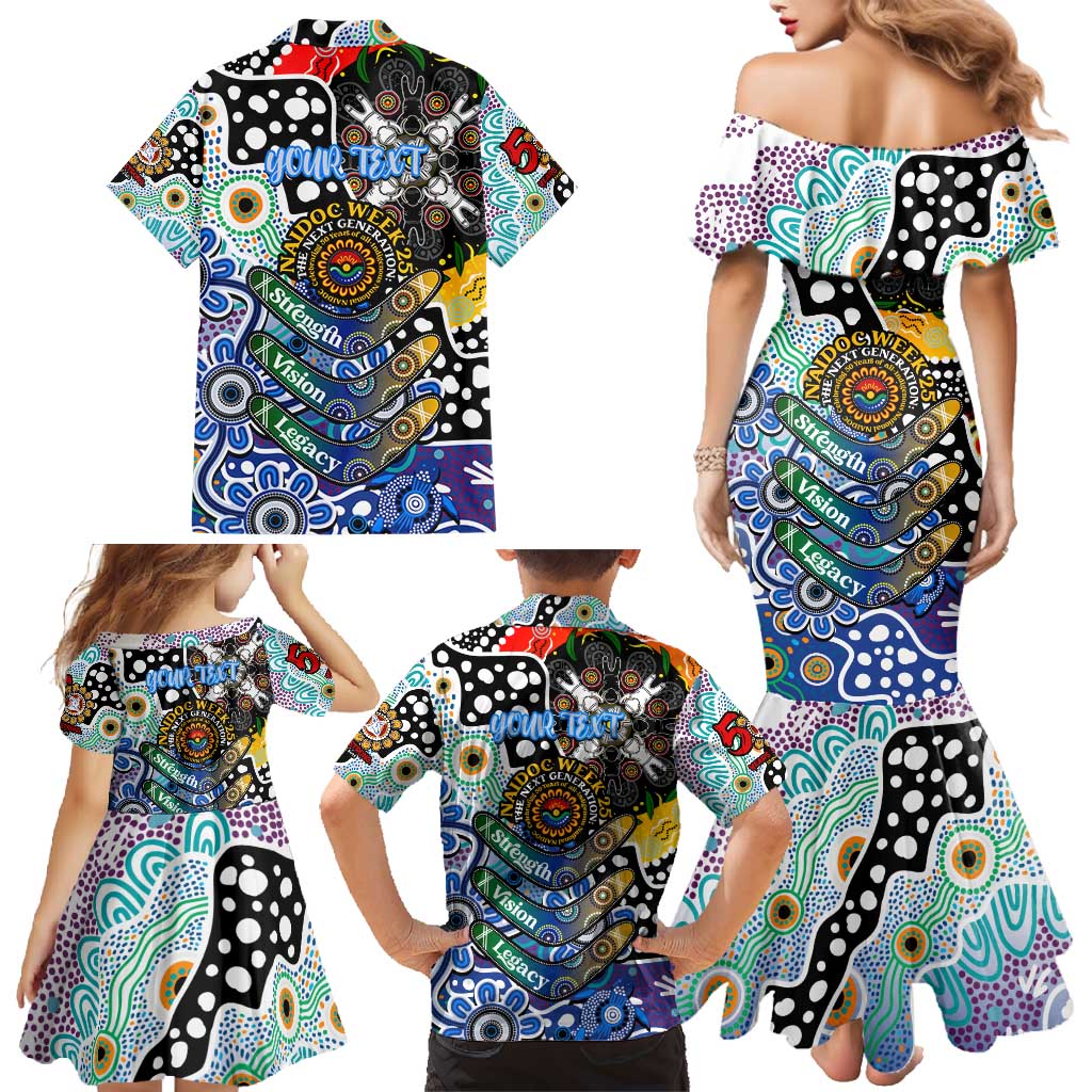 Personalised Kangaroos AFL Celebrating 50 Years of Naidoc Family Matching Mermaid Dress and Hawaiian Shirt NAIDOC Week 2025 Aboriginal