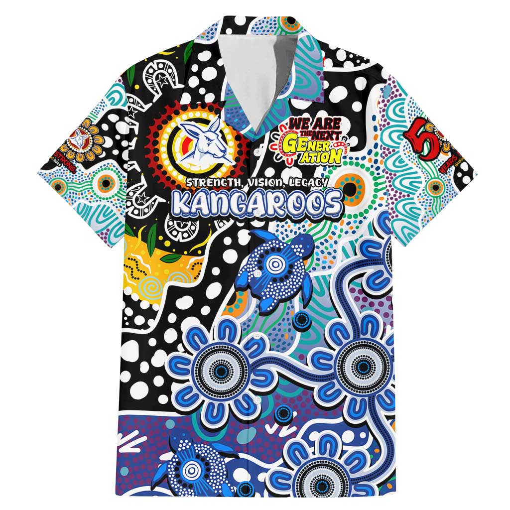 Personalised Kangaroos AFL Celebrating 50 Years of Naidoc Family Matching Mermaid Dress and Hawaiian Shirt NAIDOC Week 2025 Aboriginal