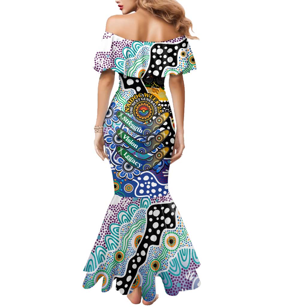 Personalised Kangaroos AFL Celebrating 50 Years of Naidoc Family Matching Mermaid Dress and Hawaiian Shirt NAIDOC Week 2025 Aboriginal