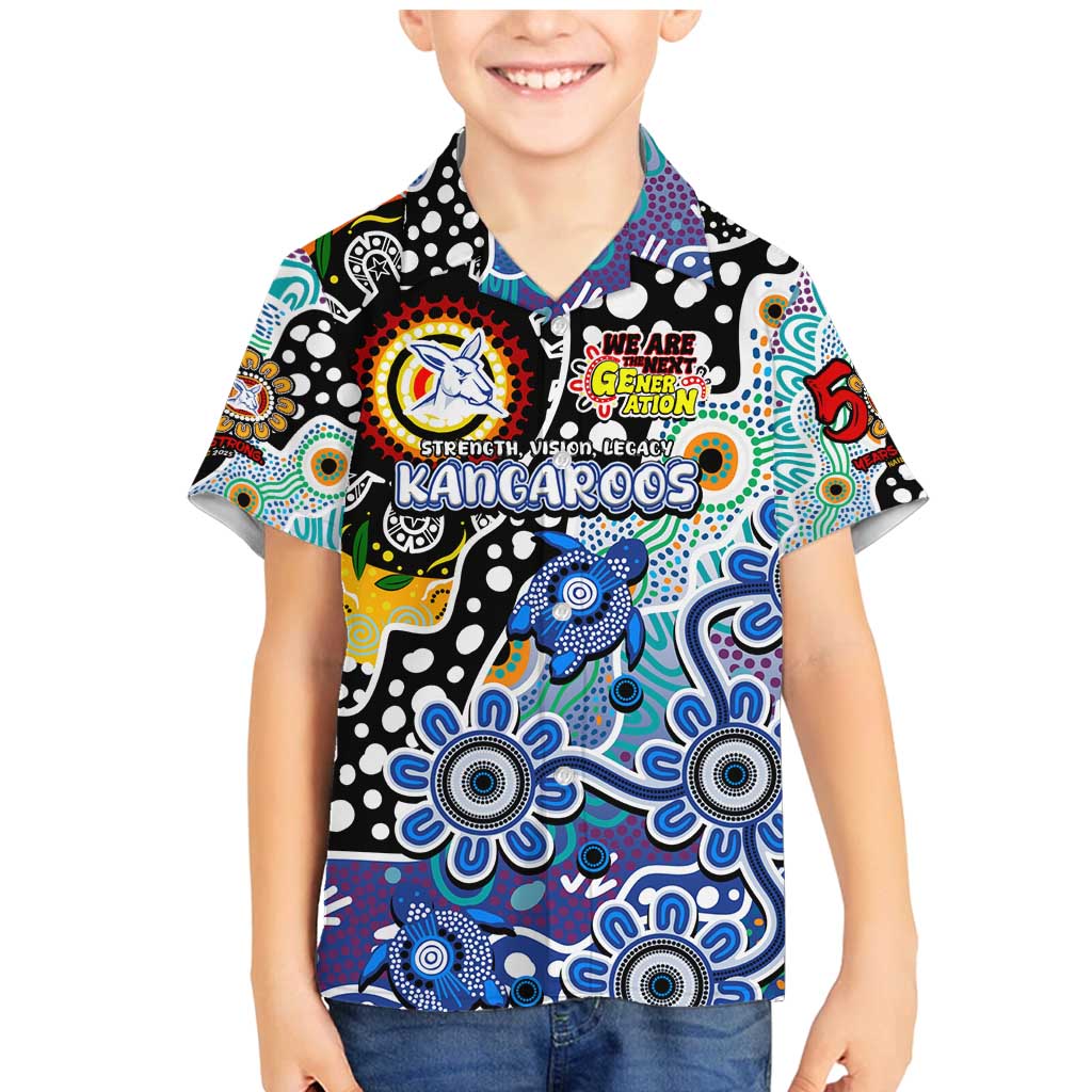 Personalised Kangaroos AFL Celebrating 50 Years of Naidoc Family Matching Mermaid Dress and Hawaiian Shirt NAIDOC Week 2025 Aboriginal