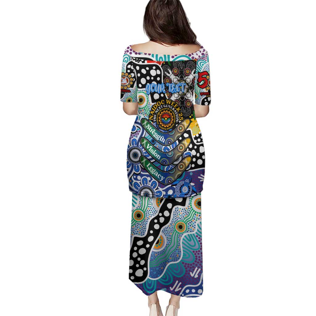 Personalised Kangaroos AFL Celebrating 50 Years of Naidoc Family Matching Puletasi and Hawaiian Shirt NAIDOC Week 2025 Aboriginal