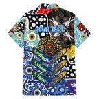 Personalised Kangaroos AFL Celebrating 50 Years of Naidoc Family Matching Short Sleeve Bodycon Dress and Hawaiian Shirt NAIDOC Week 2025 Aboriginal