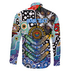 Personalised Kangaroos AFL Celebrating 50 Years of Naidoc Family Matching Short Sleeve Bodycon Dress and Hawaiian Shirt NAIDOC Week 2025 Aboriginal