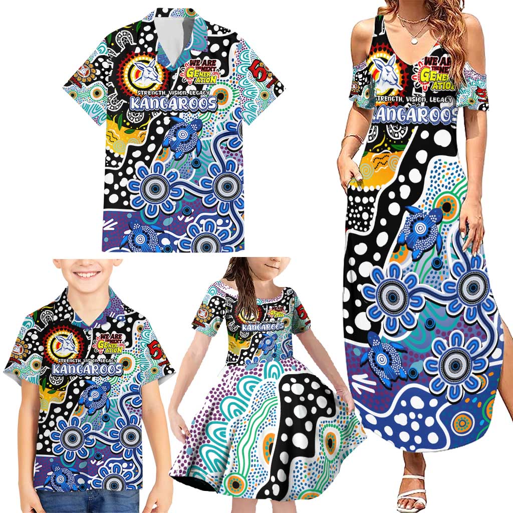 Personalised Kangaroos AFL Celebrating 50 Years of Naidoc Family Matching Summer Maxi Dress and Hawaiian Shirt NAIDOC Week 2025 Aboriginal