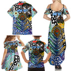 Personalised Kangaroos AFL Celebrating 50 Years of Naidoc Family Matching Summer Maxi Dress and Hawaiian Shirt NAIDOC Week 2025 Aboriginal