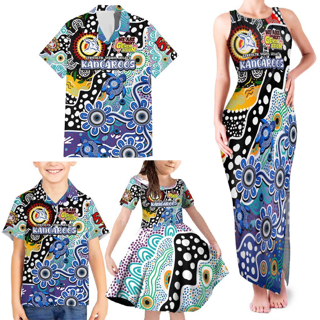 Personalised Kangaroos AFL Celebrating 50 Years of Naidoc Family Matching Tank Maxi Dress and Hawaiian Shirt NAIDOC Week 2025 Aboriginal