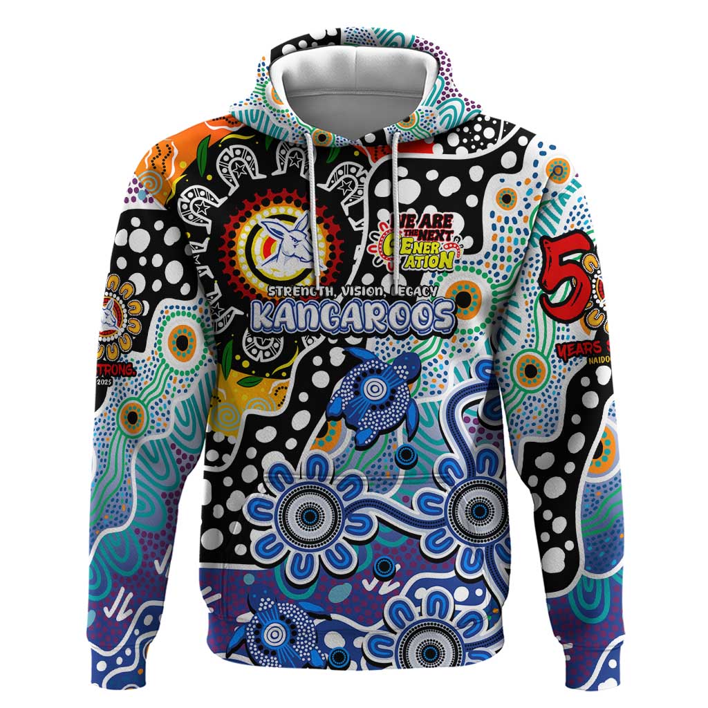 Personalised Kangaroos AFL Celebrating 50 Years of Naidoc Hoodie NAIDOC Week 2025 Aboriginal