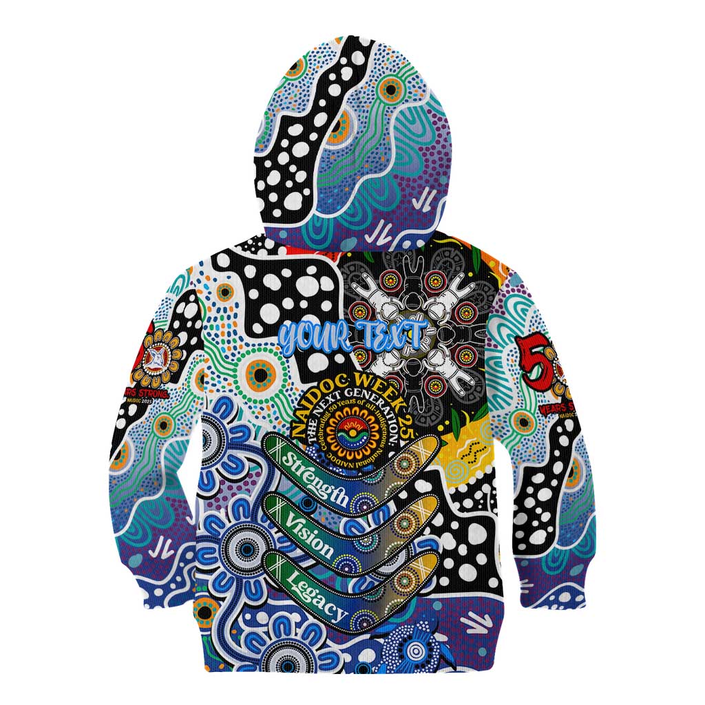 Personalised Kangaroos AFL Celebrating 50 Years of Naidoc Kid Hoodie NAIDOC Week 2025 Aboriginal
