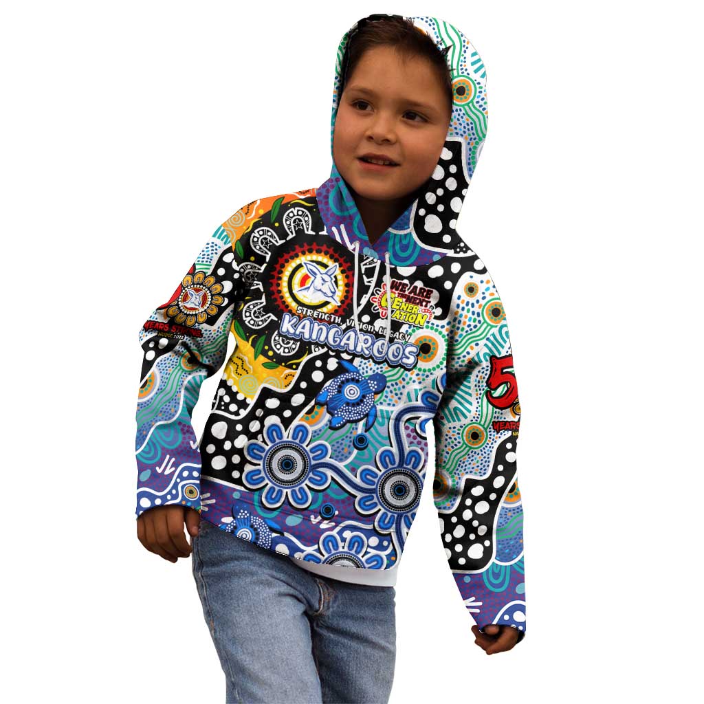 Personalised Kangaroos AFL Celebrating 50 Years of Naidoc Kid Hoodie NAIDOC Week 2025 Aboriginal