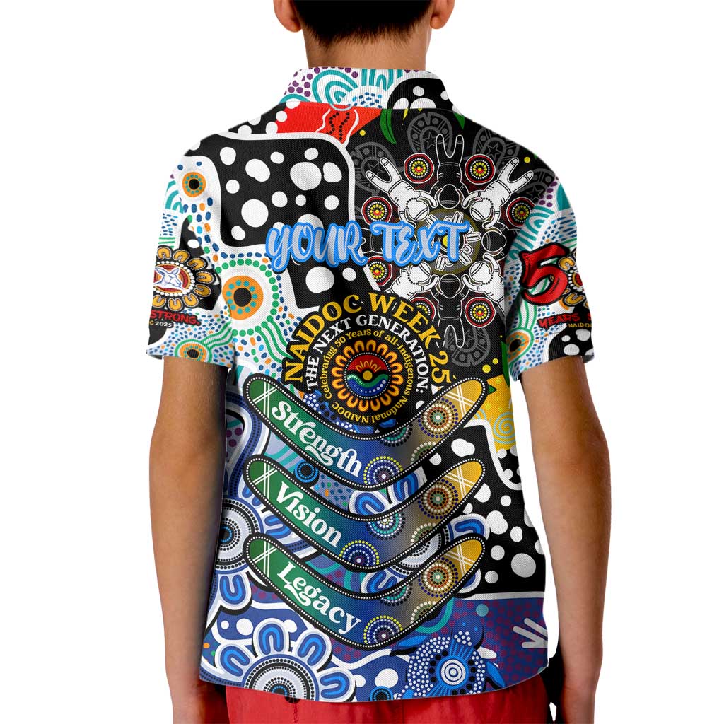 Personalised Kangaroos AFL Celebrating 50 Years of Naidoc Kid Polo Shirt NAIDOC Week 2025 Aboriginal