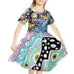 Personalised Kangaroos AFL Celebrating 50 Years of Naidoc Kid Short Sleeve Dress NAIDOC Week 2025 Aboriginal