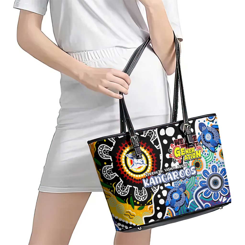 Kangaroos AFL Celebrating 50 Years of Naidoc Leather Tote Bag NAIDOC Week 2025 Aboriginal
