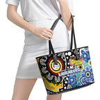 Kangaroos AFL Celebrating 50 Years of Naidoc Leather Tote Bag NAIDOC Week 2025 Aboriginal