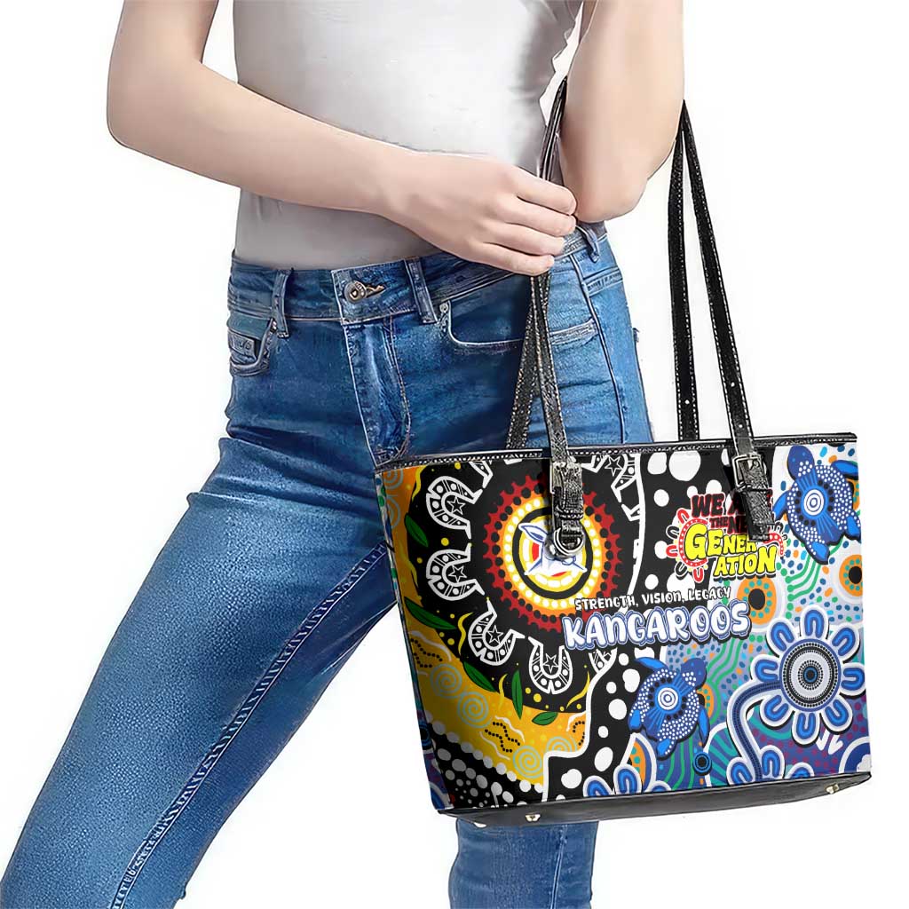 Kangaroos AFL Celebrating 50 Years of Naidoc Leather Tote Bag NAIDOC Week 2025 Aboriginal