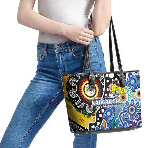 Kangaroos AFL Celebrating 50 Years of Naidoc Leather Tote Bag NAIDOC Week 2025 Aboriginal
