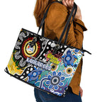 Kangaroos AFL Celebrating 50 Years of Naidoc Leather Tote Bag NAIDOC Week 2025 Aboriginal