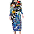Personalised Kangaroos AFL Celebrating 50 Years of Naidoc Long Sleeve Bodycon Dress NAIDOC Week 2025 Aboriginal