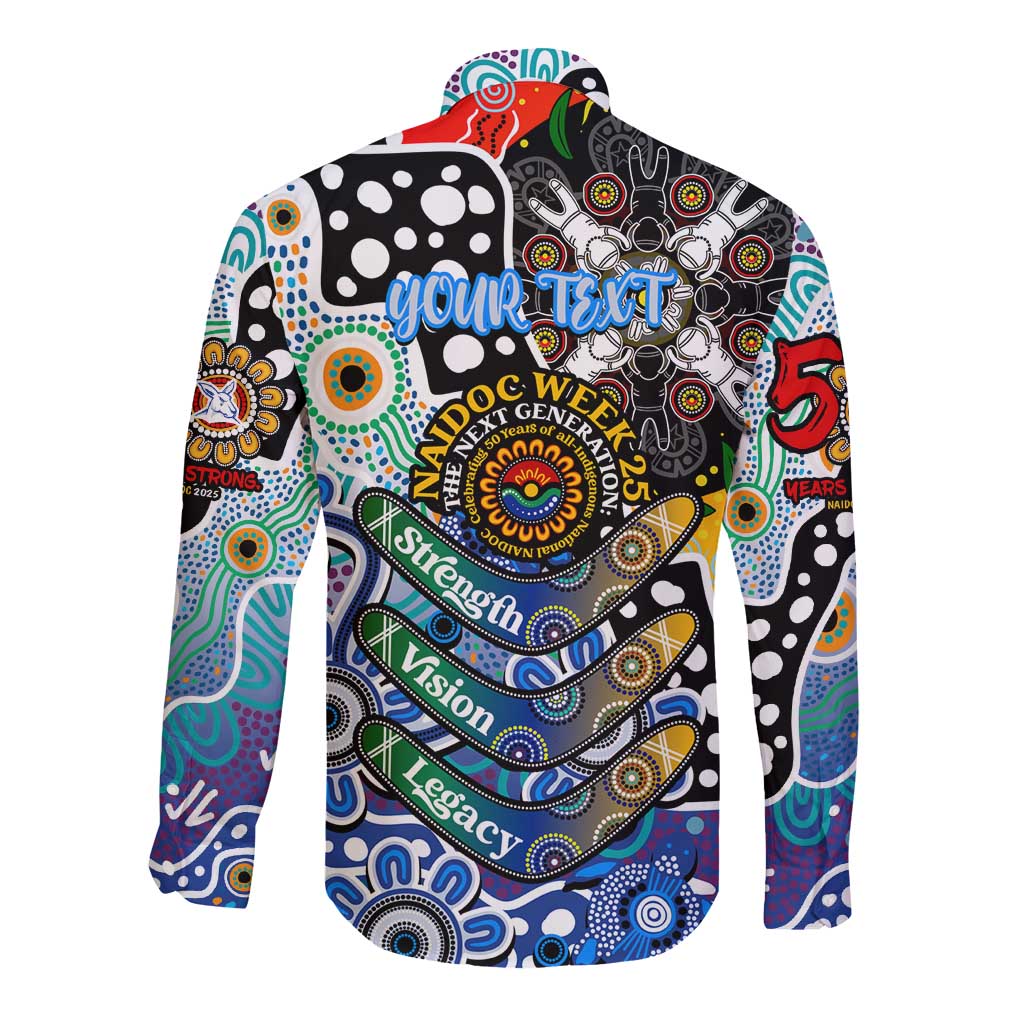 Personalised Kangaroos AFL Celebrating 50 Years of Naidoc Long Sleeve Button Shirt NAIDOC Week 2025 Aboriginal
