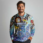 Personalised Kangaroos AFL Celebrating 50 Years of Naidoc Long Sleeve Polo Shirt NAIDOC Week 2025 Aboriginal
