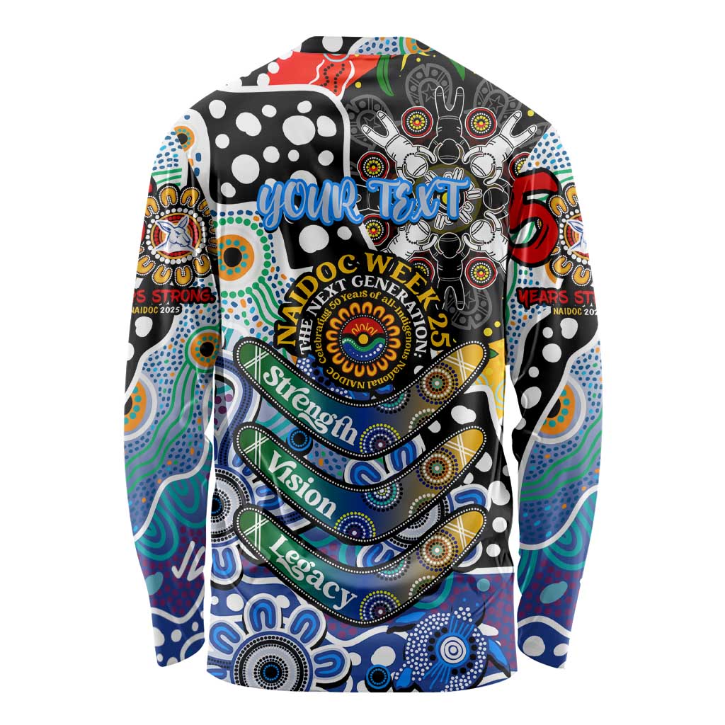 Personalised Kangaroos AFL Celebrating 50 Years of Naidoc Long Sleeve Shirt NAIDOC Week 2025 Aboriginal