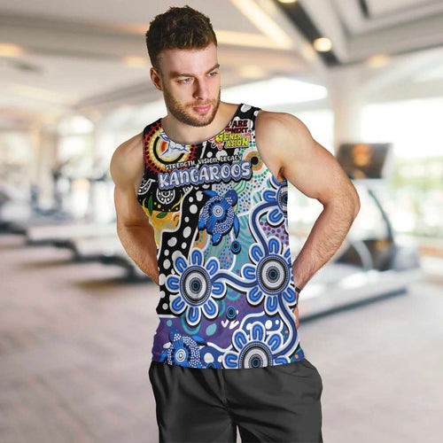 Personalised Kangaroos AFL Celebrating 50 Years of Naidoc Men Tank Top NAIDOC Week 2025 Aboriginal
