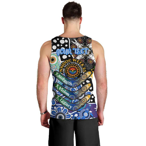 Personalised Kangaroos AFL Celebrating 50 Years of Naidoc Men Tank Top NAIDOC Week 2025 Aboriginal