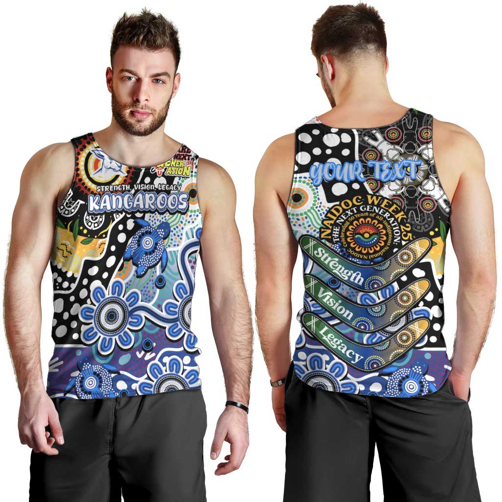 Personalised Kangaroos AFL Celebrating 50 Years of Naidoc Men Tank Top NAIDOC Week 2025 Aboriginal