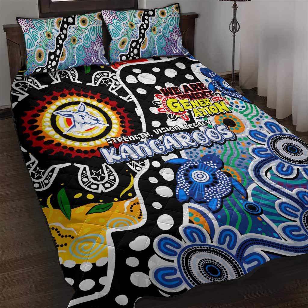 Kangaroos AFL Celebrating 50 Years of Naidoc Quilt Bed Set NAIDOC Week 2025 Aboriginal