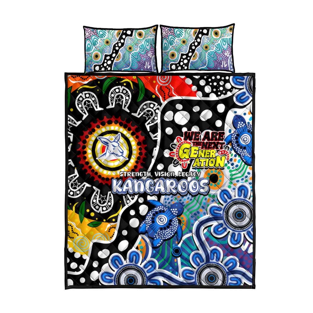 Kangaroos AFL Celebrating 50 Years of Naidoc Quilt Bed Set NAIDOC Week 2025 Aboriginal