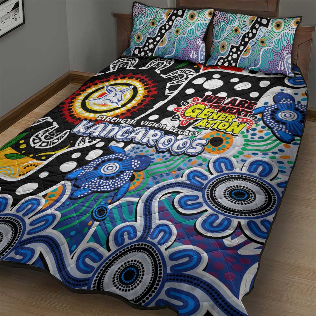 Kangaroos AFL Celebrating 50 Years of Naidoc Quilt Bed Set NAIDOC Week 2025 Aboriginal