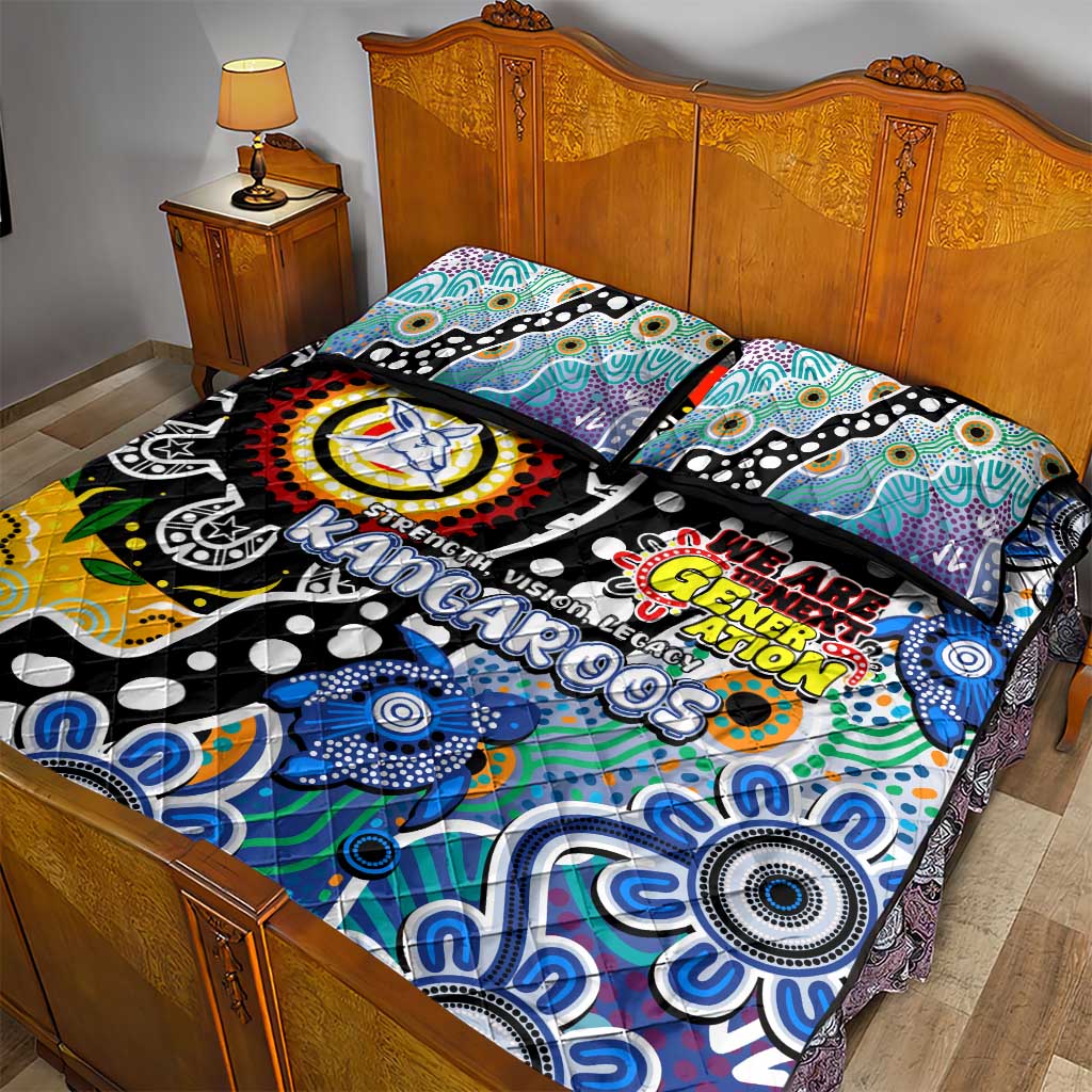 Kangaroos AFL Celebrating 50 Years of Naidoc Quilt Bed Set NAIDOC Week 2025 Aboriginal